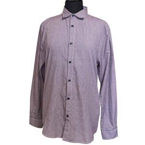 19Ninety One Brand Slim Fit Long Sleeve Button-Down Plaid Shirt Men's Size M